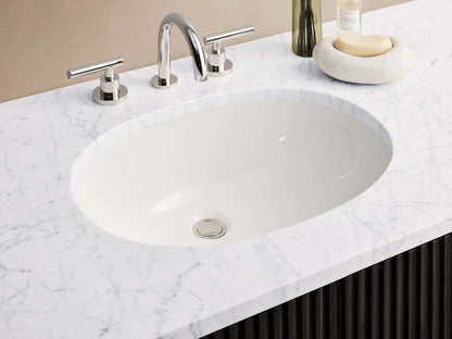 Alt text: Finnley Single Wide Vanity with dark oak wood finish, silver hardware, and a white marble stone top, set against a neutral background.