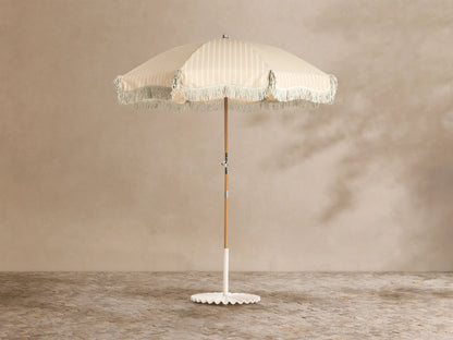 Bondi Fringe Beach Umbrella with Clamshell Base