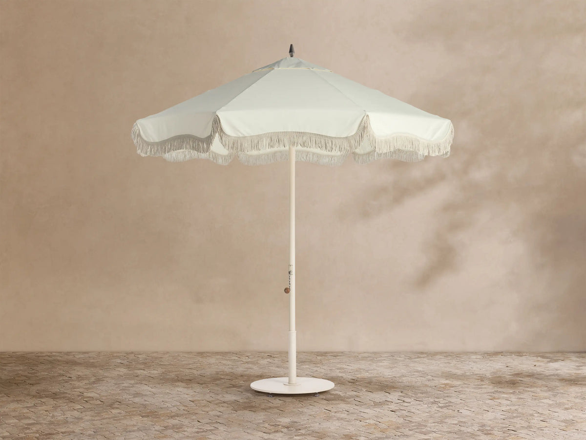 Marbella Umbrella with Fringe Canopy and Round Base