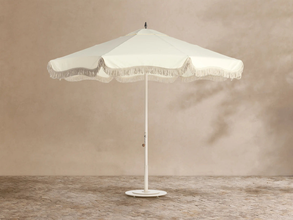 Marbella Umbrella with Fringe Canopy and Round Base