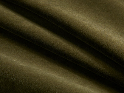 Side profile of the Dark Green Deacon Swivel Recliner, shown in a reclined position, with a padded back and silver swivel base.