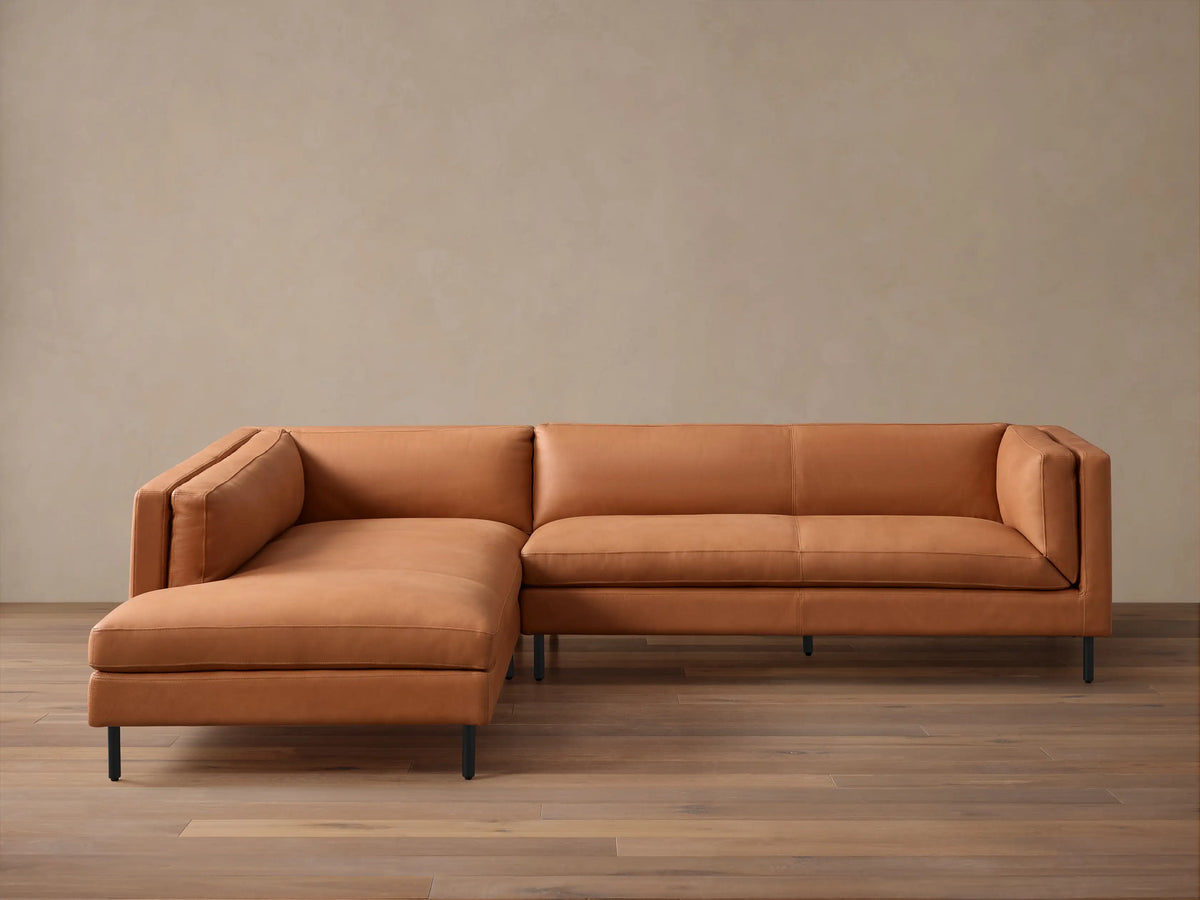 Malta Leather 115"W Two Piece Left Arm Chaise Sectional (3 of 4)