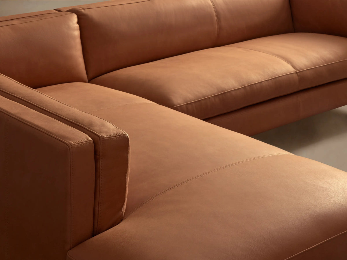 Malta Leather 115"W Two Piece Left Arm Chaise Sectional (4 of 4)