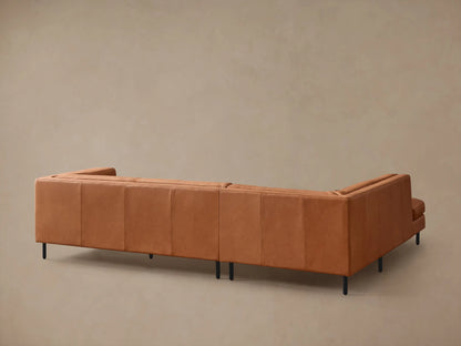 Malta Leather 115"W Two Piece Left Arm Chaise Sectional (2 of 4)