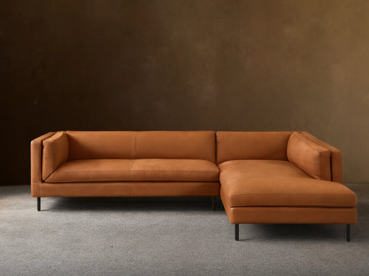 Malta Leather 115"W Two Piece Left Arm Chaise Sectional (3 of 4)