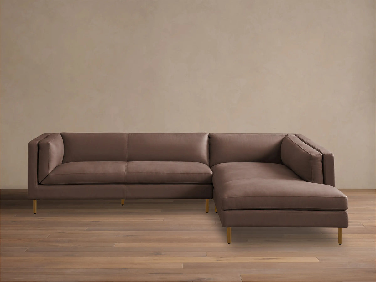 Malta Leather Two-Piece Chaise Sectional