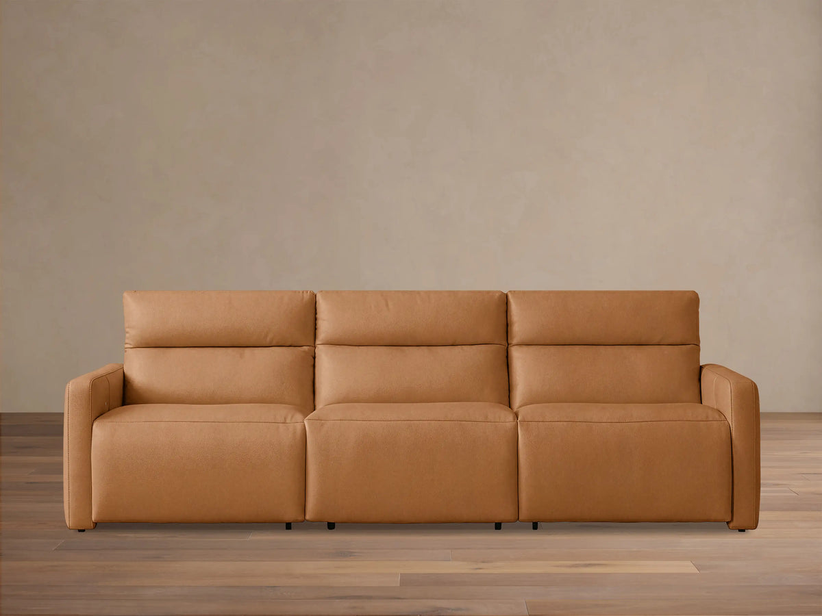 Rowland Tailored Leather Three-Piece Motion Modular Sofa