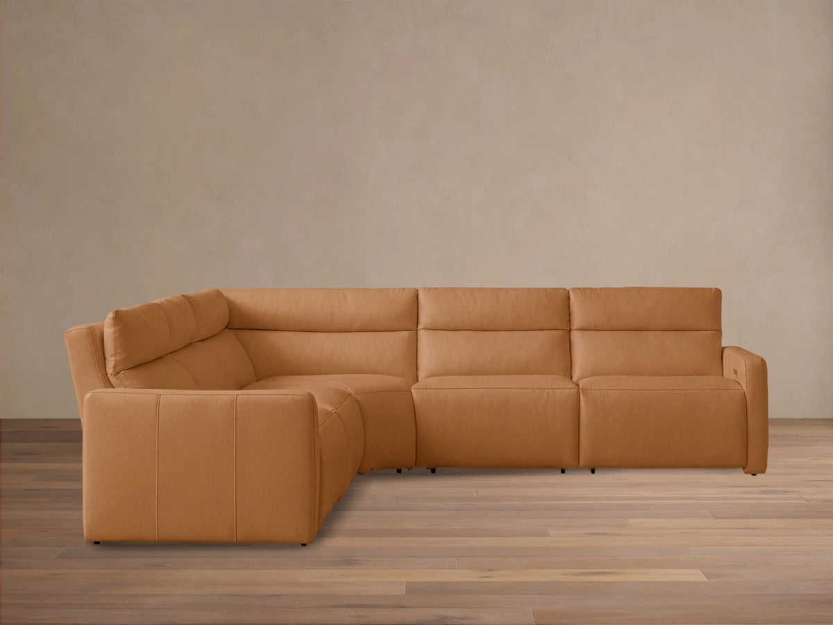 Rowland Tailored Leather Five-Piece Motion Corner Sectional