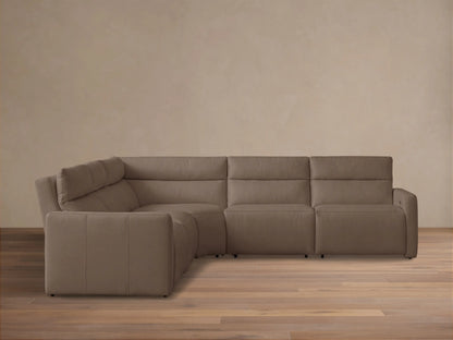 Rowland Tailored Leather Five-Piece Motion Corner Sectional