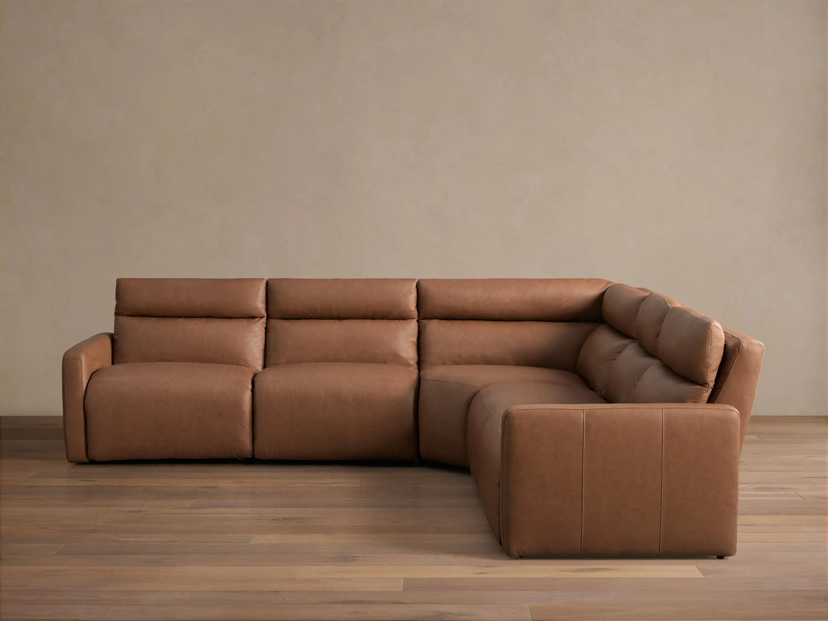 Rowland Tailored Leather Five-Piece Motion Corner Sectional
