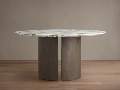 Saint Germain Round Stone Dining Table with Dauphine Base