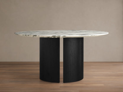 Saint Germain Round Stone Dining Table with Dauphine Base