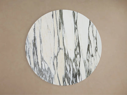 Arabescato 30" Bar Round Top with Launette Base in Antique Brass (1 of 2)