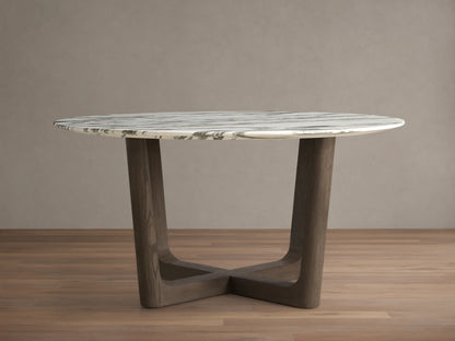 Saint Germain Round Stone Dining Table with Rennes Base