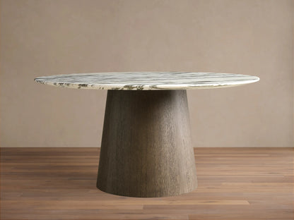 Saint Germain Round Stone Dining Table with Toulouse Base