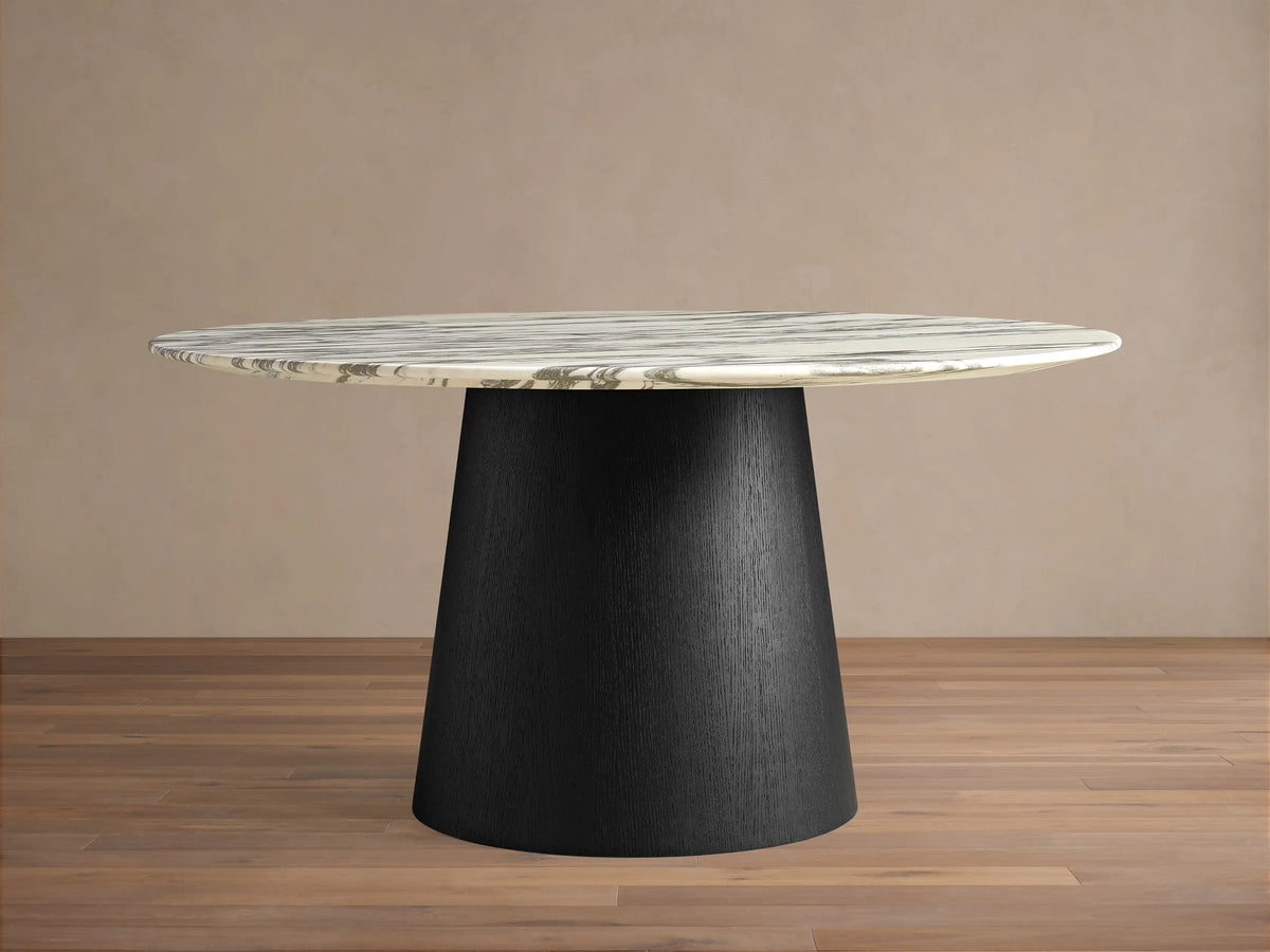 Saint Germain Round Stone Dining Table with Toulouse Base