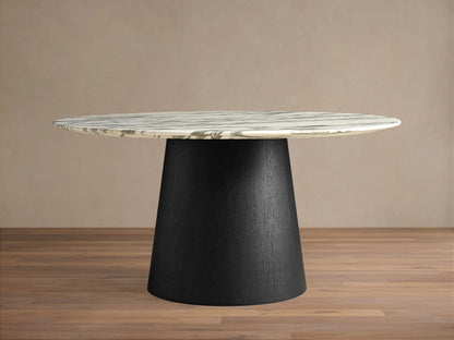 Saint Germain Round Stone Dining Table with Toulouse Base