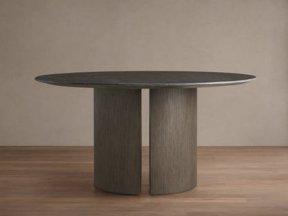 Saint Germain Round Stone Dining Table with Dauphine Base