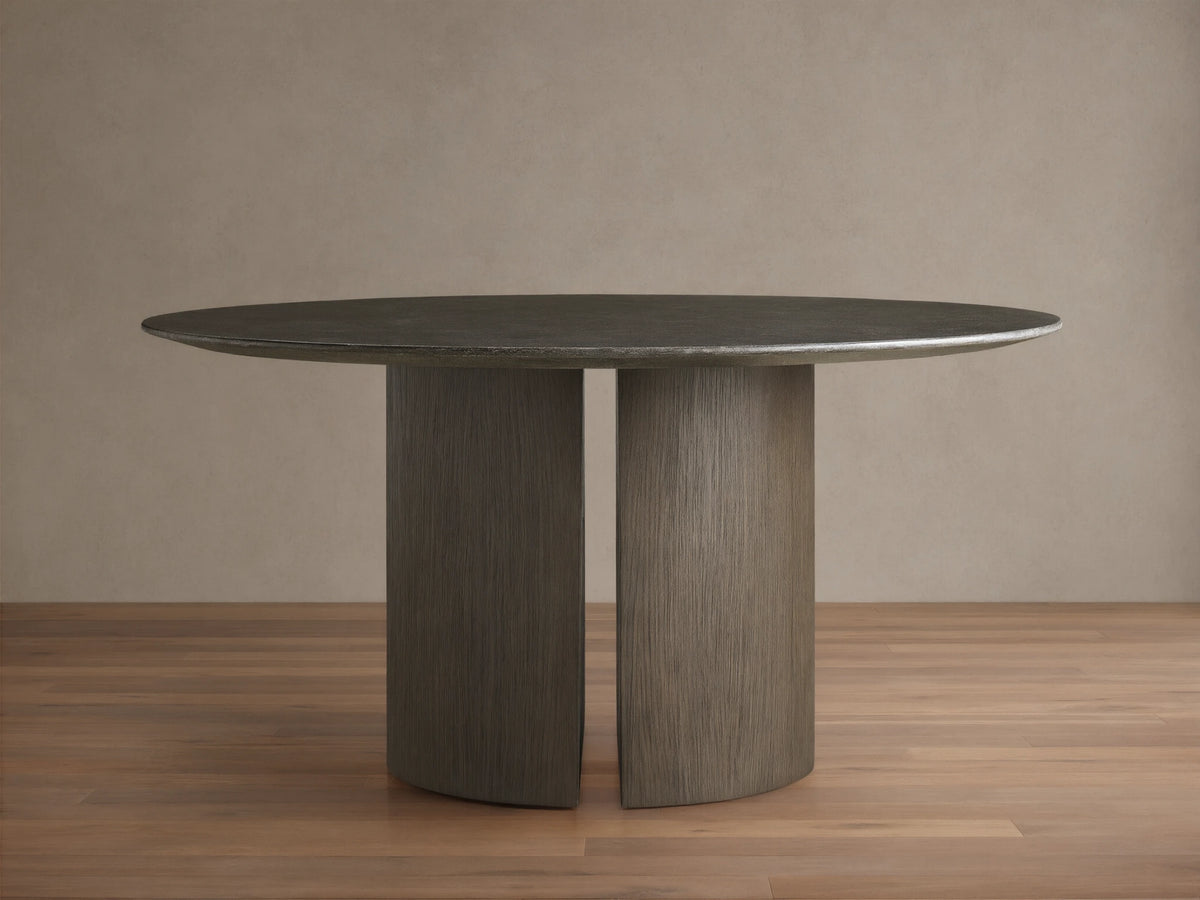 Saint Germain Round Stone Dining Table with Dauphine Base