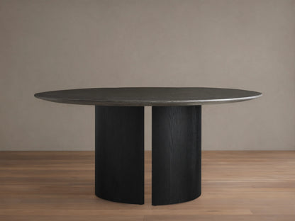 Saint Germain Round Stone Dining Table with Dauphine Base