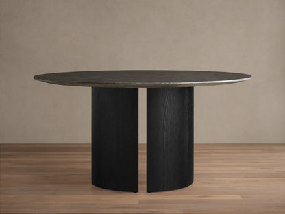 Saint Germain Round Stone Dining Table with Dauphine Base