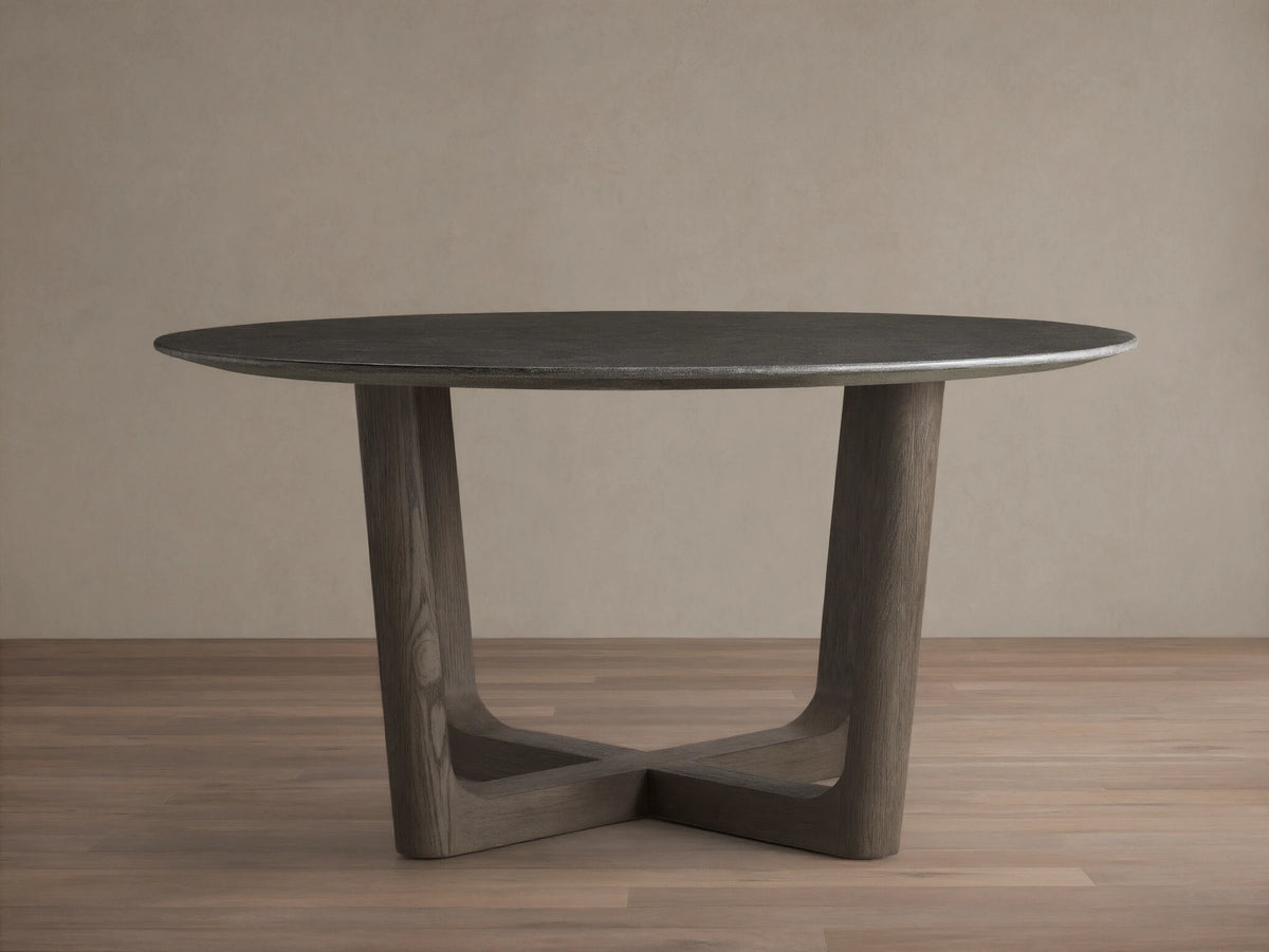 Saint Germain Round Stone Dining Table with Rennes Base