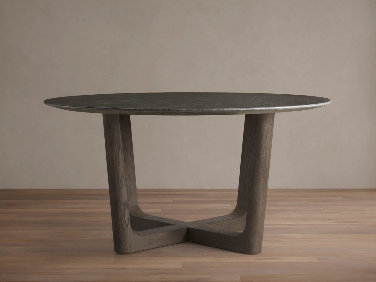 Saint Germain Round Stone Dining Table with Rennes Base