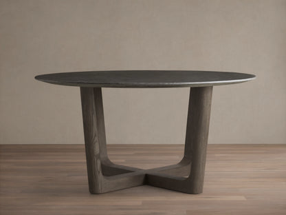 Saint Germain Round Stone Dining Table with Rennes Base