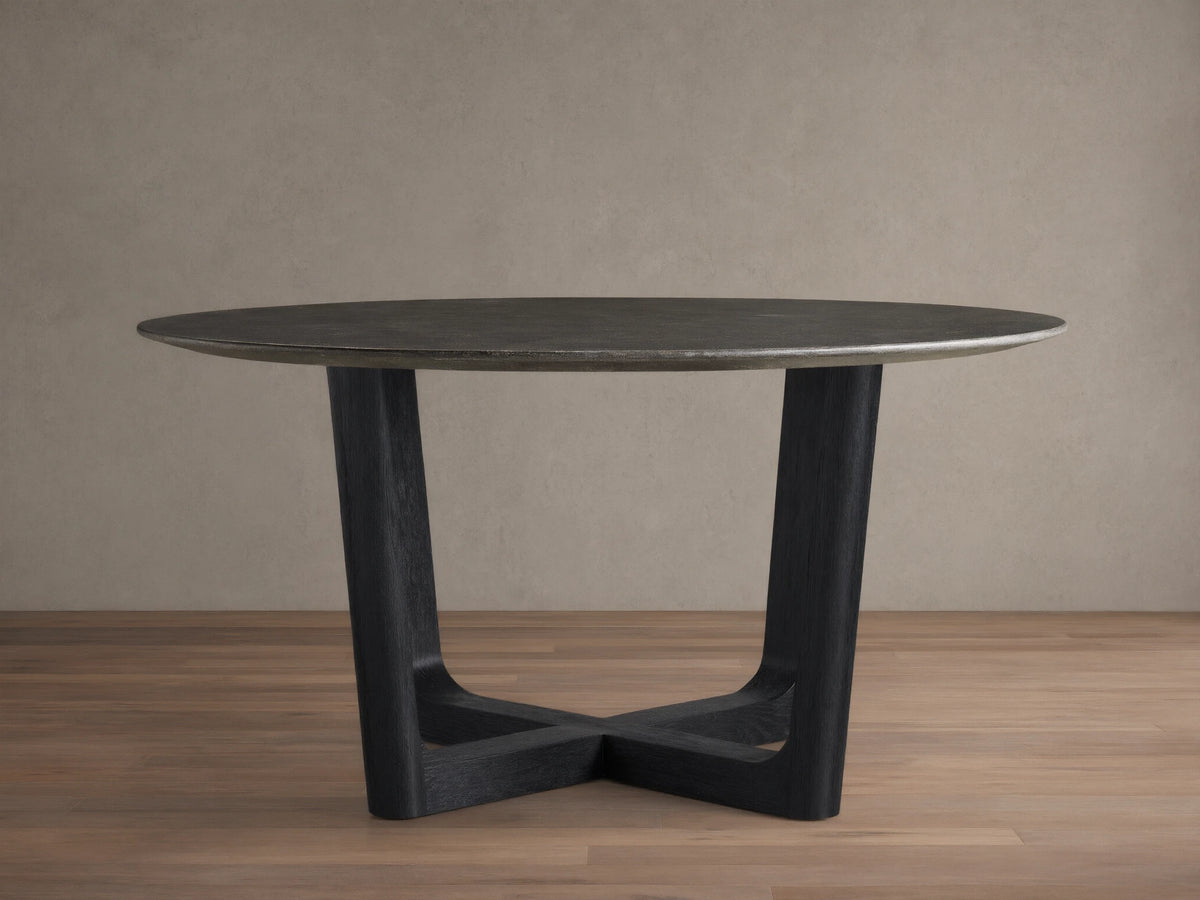 Saint Germain Round Stone Dining Table with Rennes Base