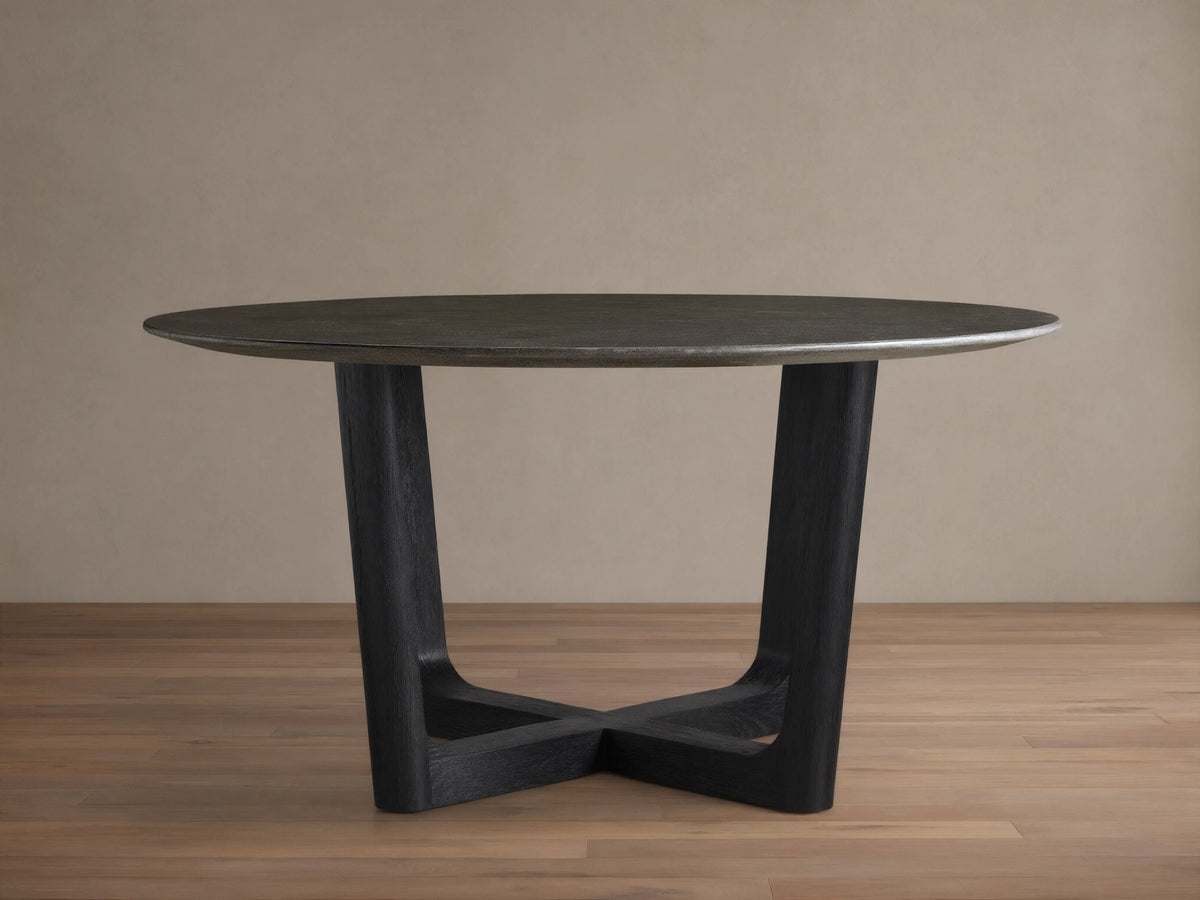 Saint Germain Round Stone Dining Table with Rennes Base