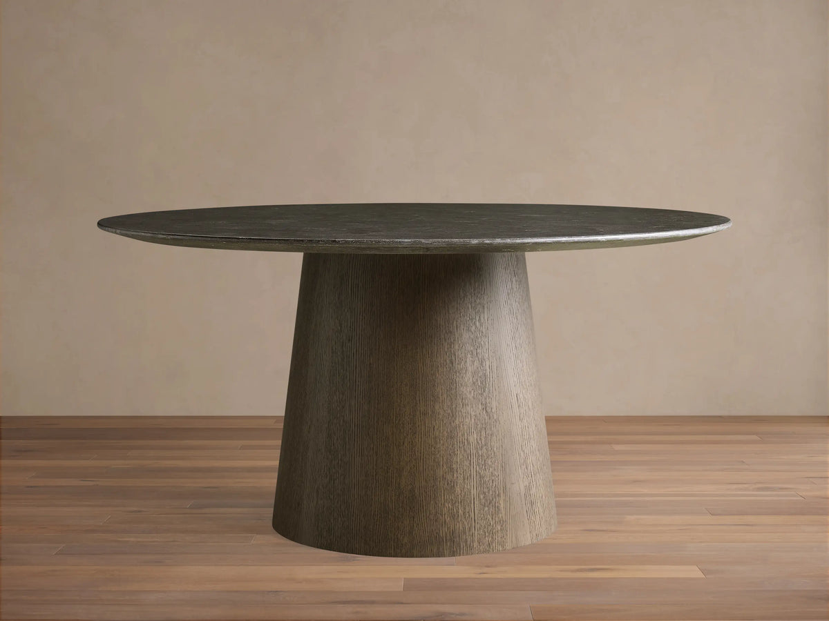 Saint Germain Round Stone Dining Table with Toulouse Base