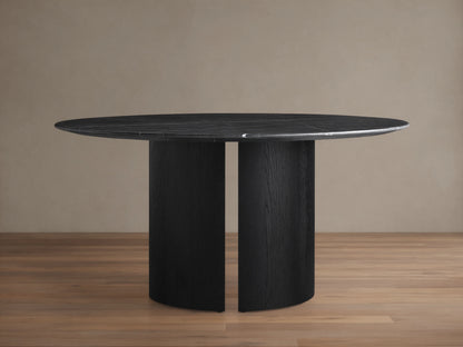 Saint Germain Round Stone Dining Table with Dauphine Base
