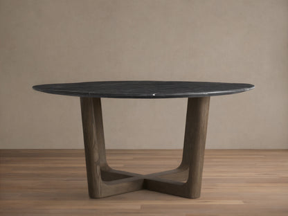 Saint Germain Round Stone Dining Table with Rennes Base