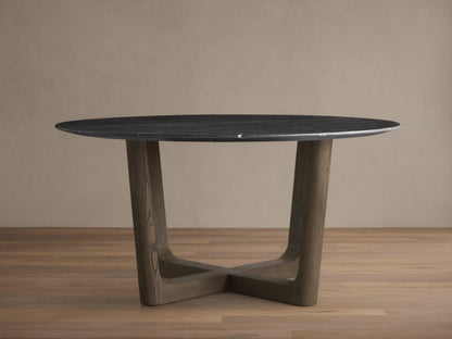 Saint Germain Round Stone Dining Table with Rennes Base
