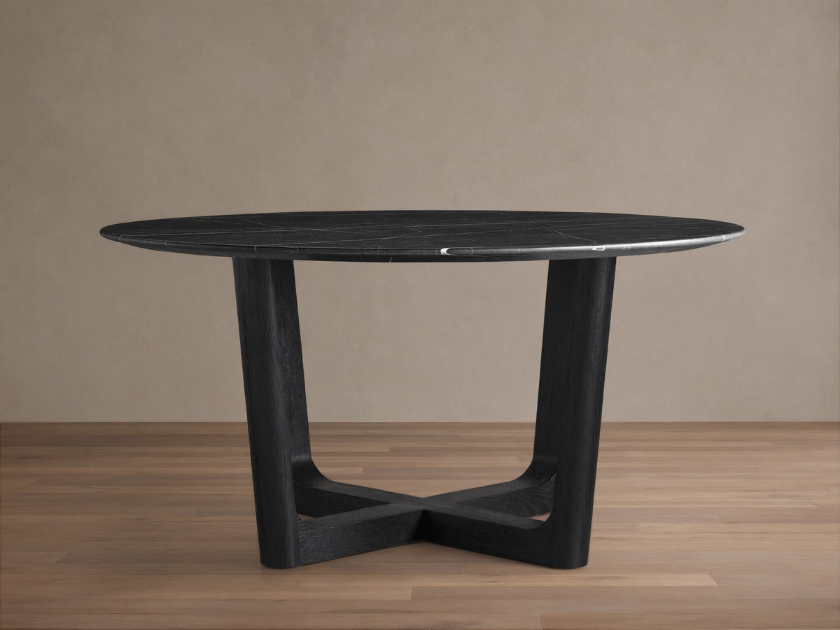 Saint Germain Round Stone Dining Table with Rennes Base
