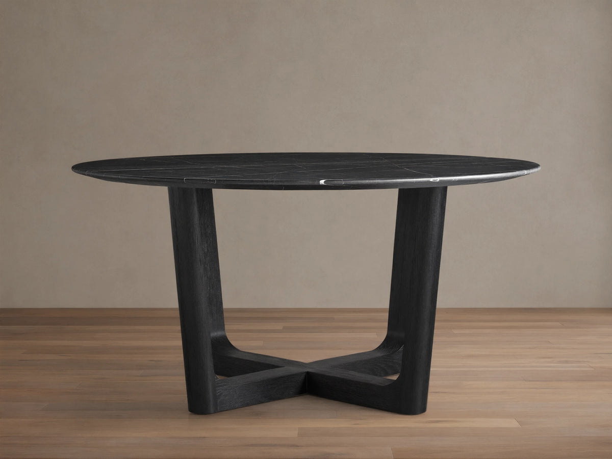 Saint Germain Round Stone Dining Table with Rennes Base