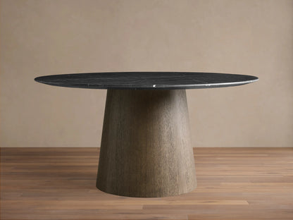 Saint Germain Round Stone Dining Table with Toulouse Base