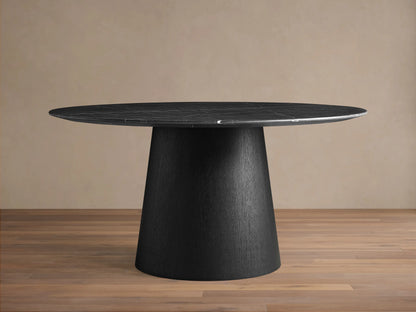 Saint Germain Round Stone Dining Table with Toulouse Base