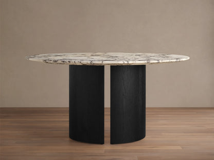Saint Germain Round Stone Dining Table with Dauphine Base