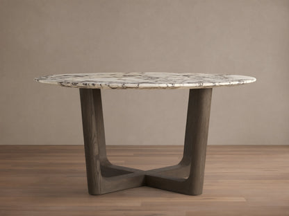 Saint Germain Round Stone Dining Table with Rennes Base