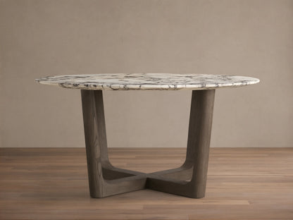 Saint Germain Round Stone Dining Table with Rennes Base