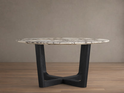 Saint Germain Round Stone Dining Table with Rennes Base