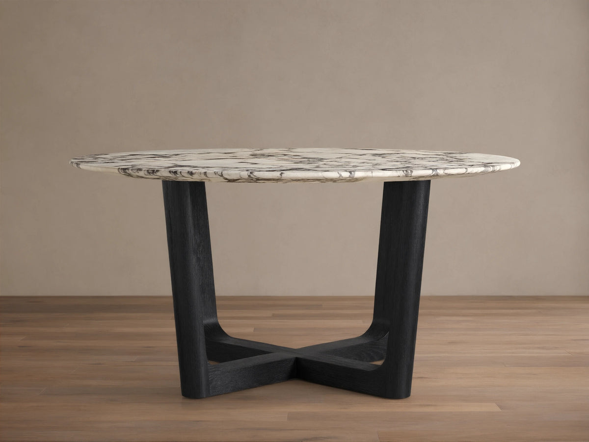 Saint Germain Round Stone Dining Table with Rennes Base