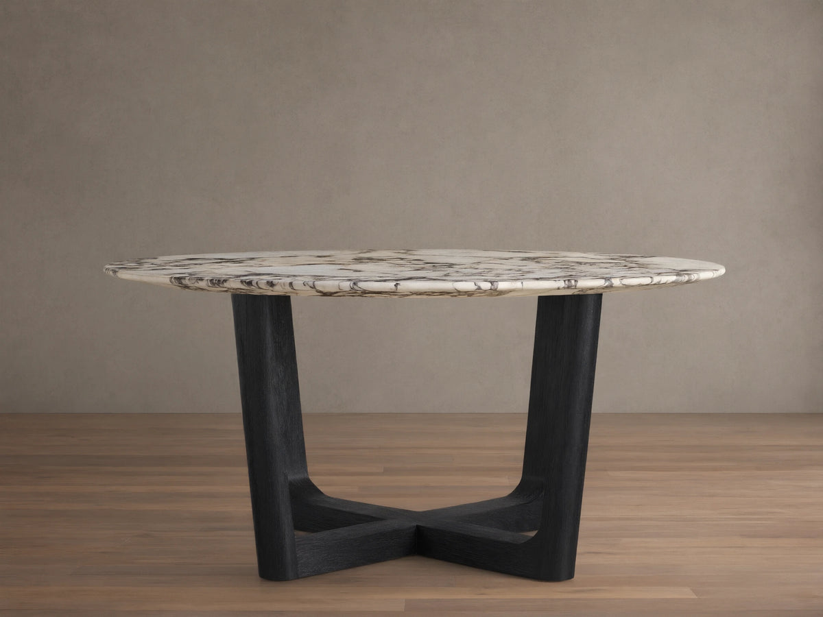 Saint Germain Round Stone Dining Table with Rennes Base