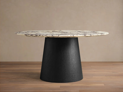 Saint Germain Round Stone Dining Table with Toulouse Base