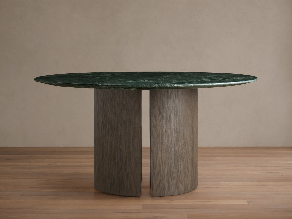 Saint Germain Round Stone Dining Table with Dauphine Base