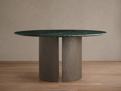 Saint Germain Round Stone Dining Table with Dauphine Base