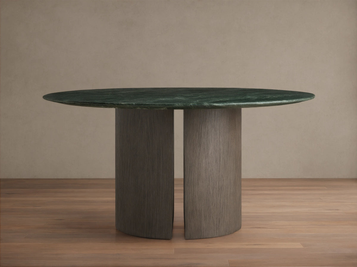 Saint Germain Round Stone Dining Table with Dauphine Base