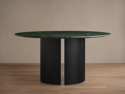 Saint Germain Round Stone Dining Table with Dauphine Base
