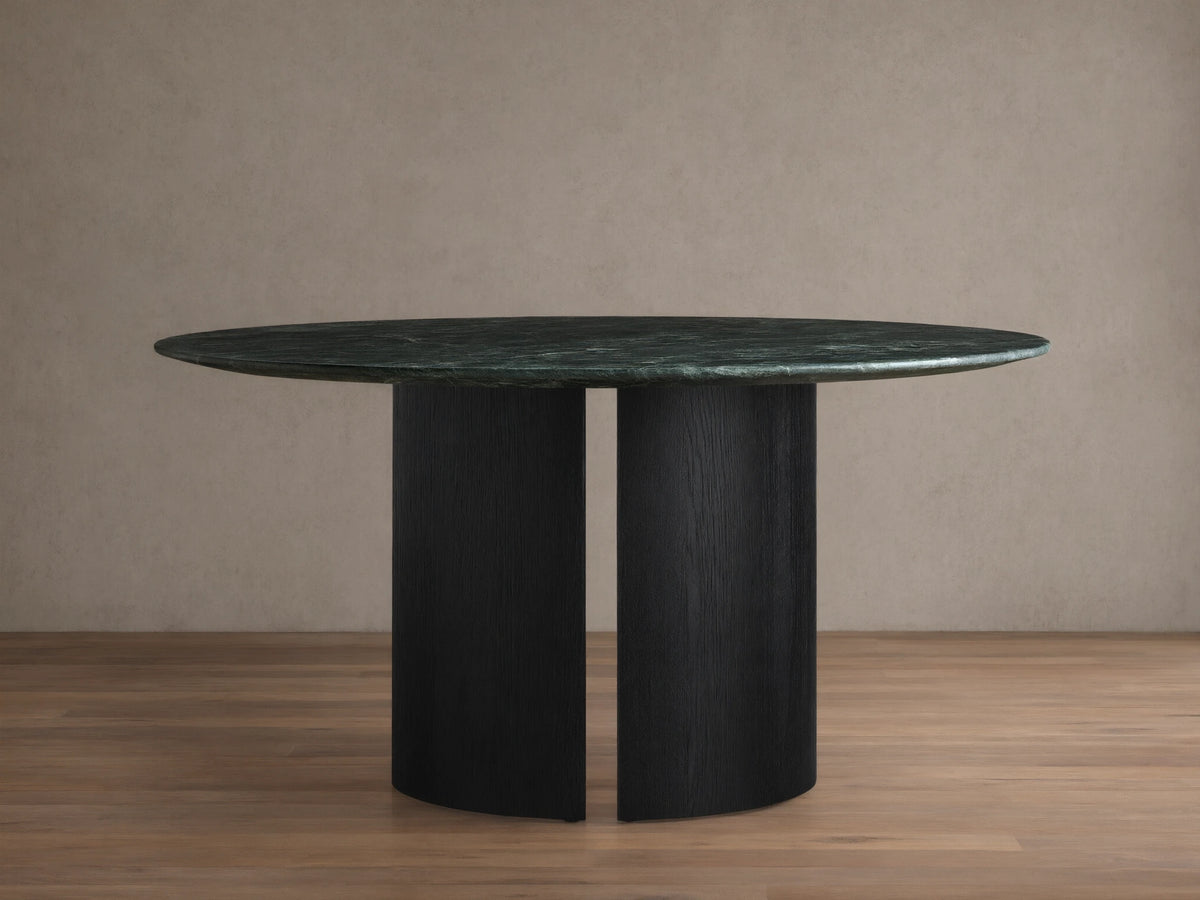 Saint Germain Round Stone Dining Table with Dauphine Base
